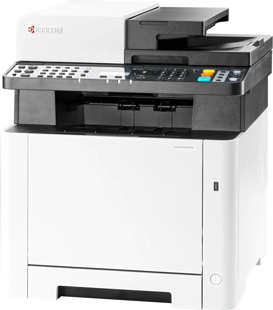 МФУ лазерное Kyocera Ecosys MA2100cfx (110C0B3NL0), A4, цветной, печ. до 21 стр/мин., скан. до 30 стр/мин. (ч/б) 23 стр/мин. (цвет), 1200 x 1200 dpi (печать) 600x600 dpi (скан.), USB, RJ-45, Air Print, Mopria (замена M5521cdn)