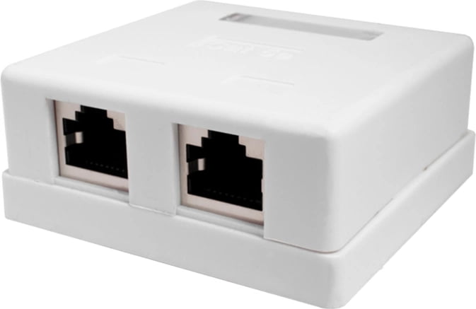 Розетка компьютерная Suprlan 10-0308-1 наклад. RJ45 2 кат. 5E FTP белый