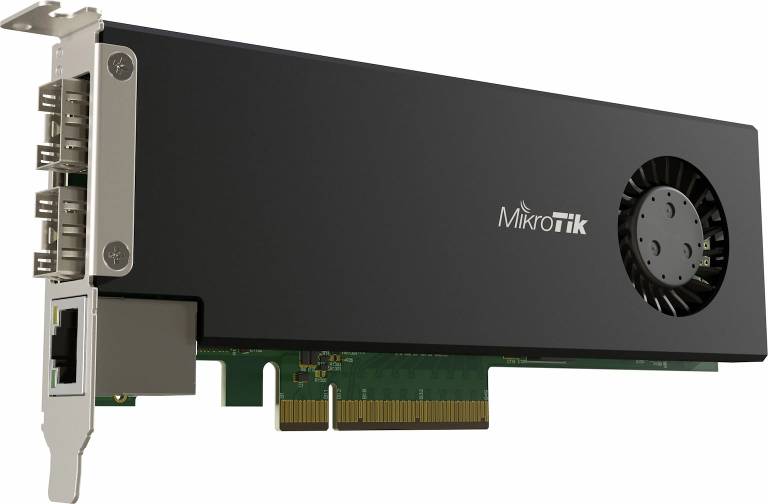 Сетевая карта MikroTik Cloud Core Router 2004-1G-2XS-PCIe network interface card with quad-core ARMv8 64-bit AL32400 CPU, 4GB RAM, 2x25G SFP28 cages, 1xGbit LAN, RouterOS L6