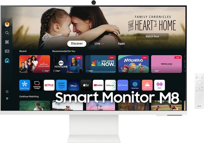Монитор 32" Samsung M8 S32DM801UIXCI VA 3840x2160, 60 Гц, 4 мс, 16:9, 400 кд/м², 1xHDMI, 2xUSB-A, 1xUSB-C, белый