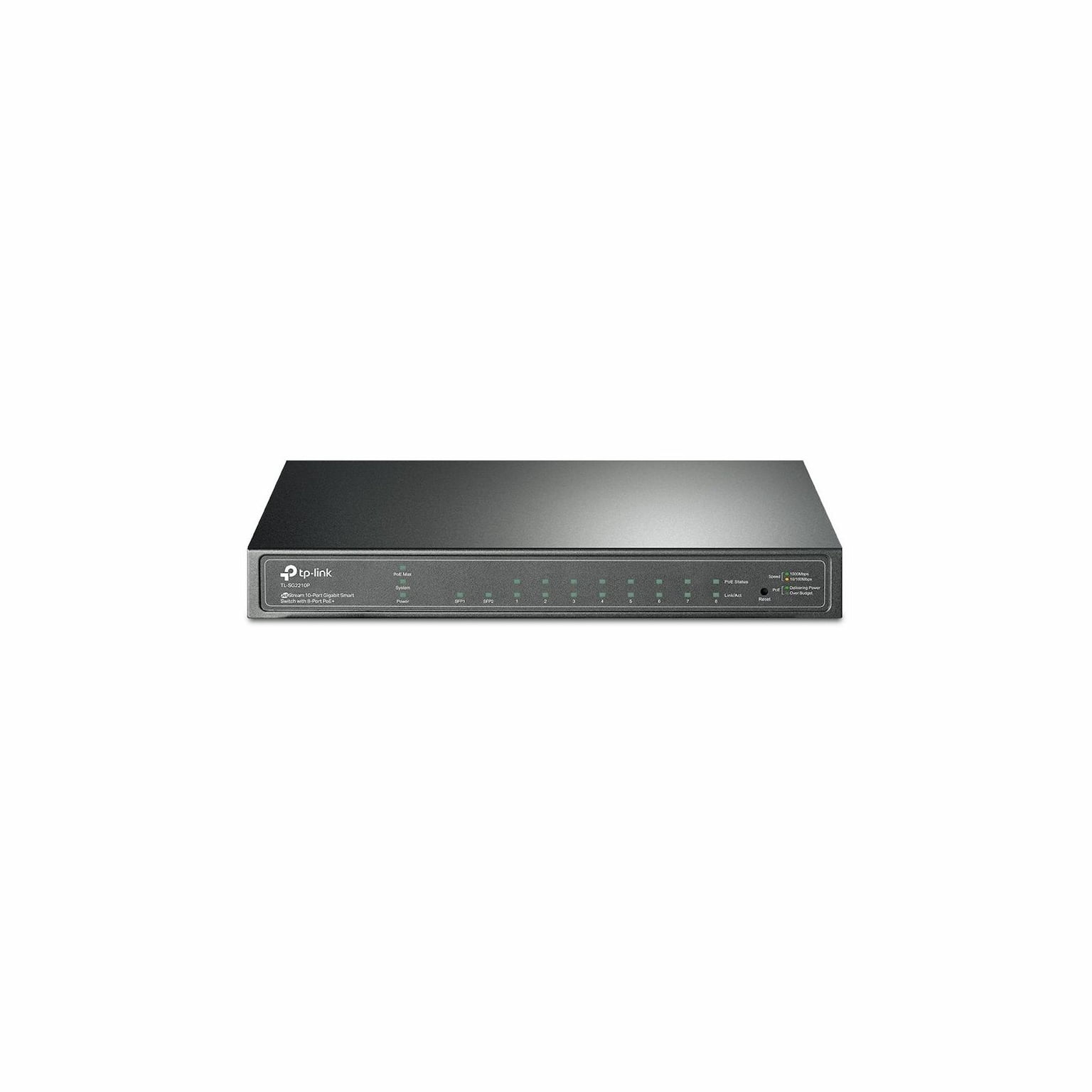 Коммутатор TP-Link TL-SG2210P, 8×1 Гбит/с PoE+ + 2×1 Гбит/с SFP, управляемый