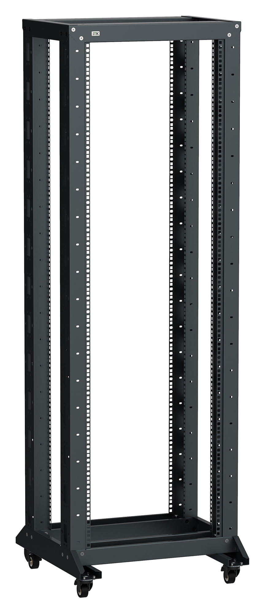 Стойка двухрамная ITK Linea LF05-42U66-2RM 42U 600 мм X 600 мм 700 кг черный