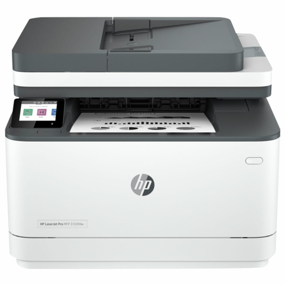 МФУ лазерное HP LaserJet Pro 3103fdw (3G632A), A4, ч/б, печ. 33 стр/мин., скан до 19 стр/мин. (ч/б) 8 стр/мин. цвет, 1200x1200 dpi, Ethernet (RJ-45), USB 2.0, Wi-Fi