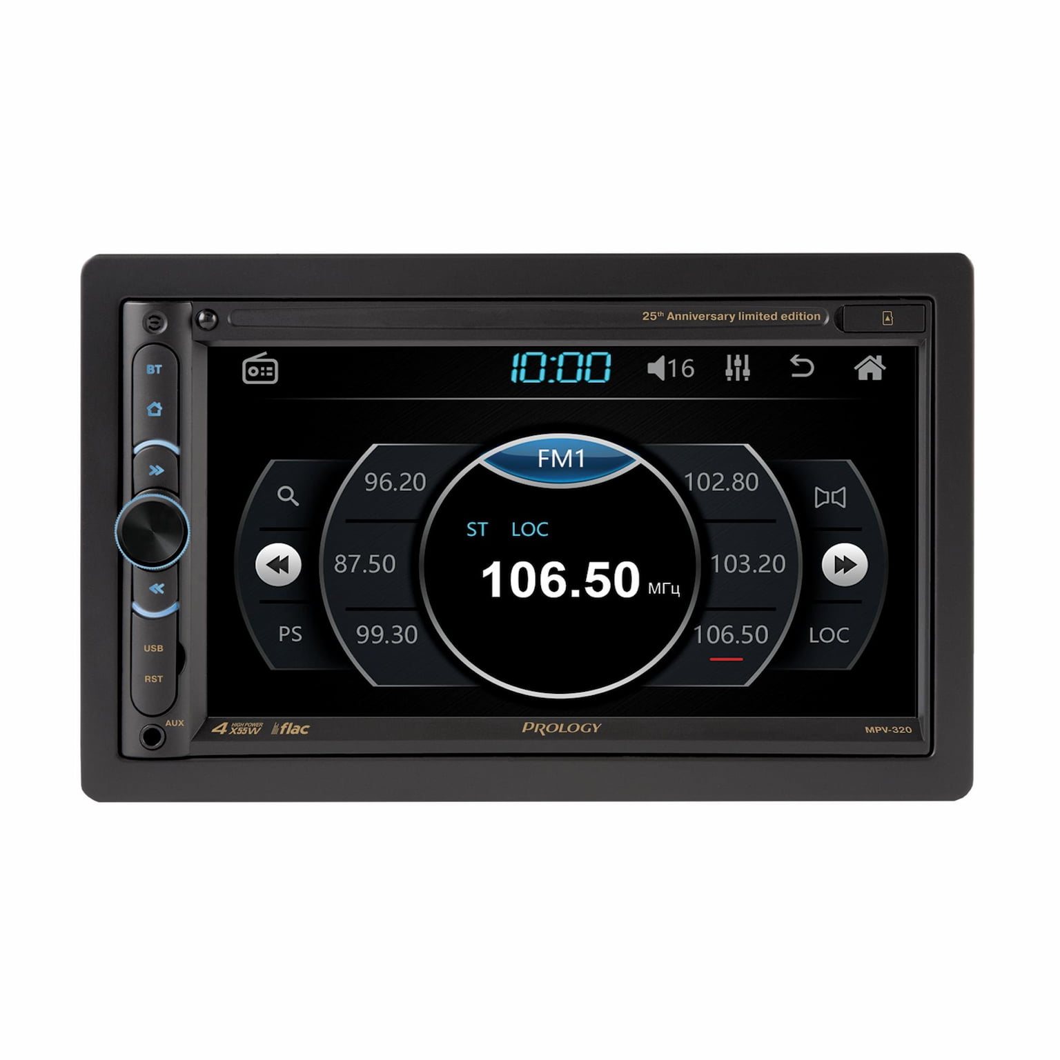 Автомагнитола Prology MPV-320, 2 DIN, 6.9", Bluetooth, USB Type-A, AUX, пульт ДУ