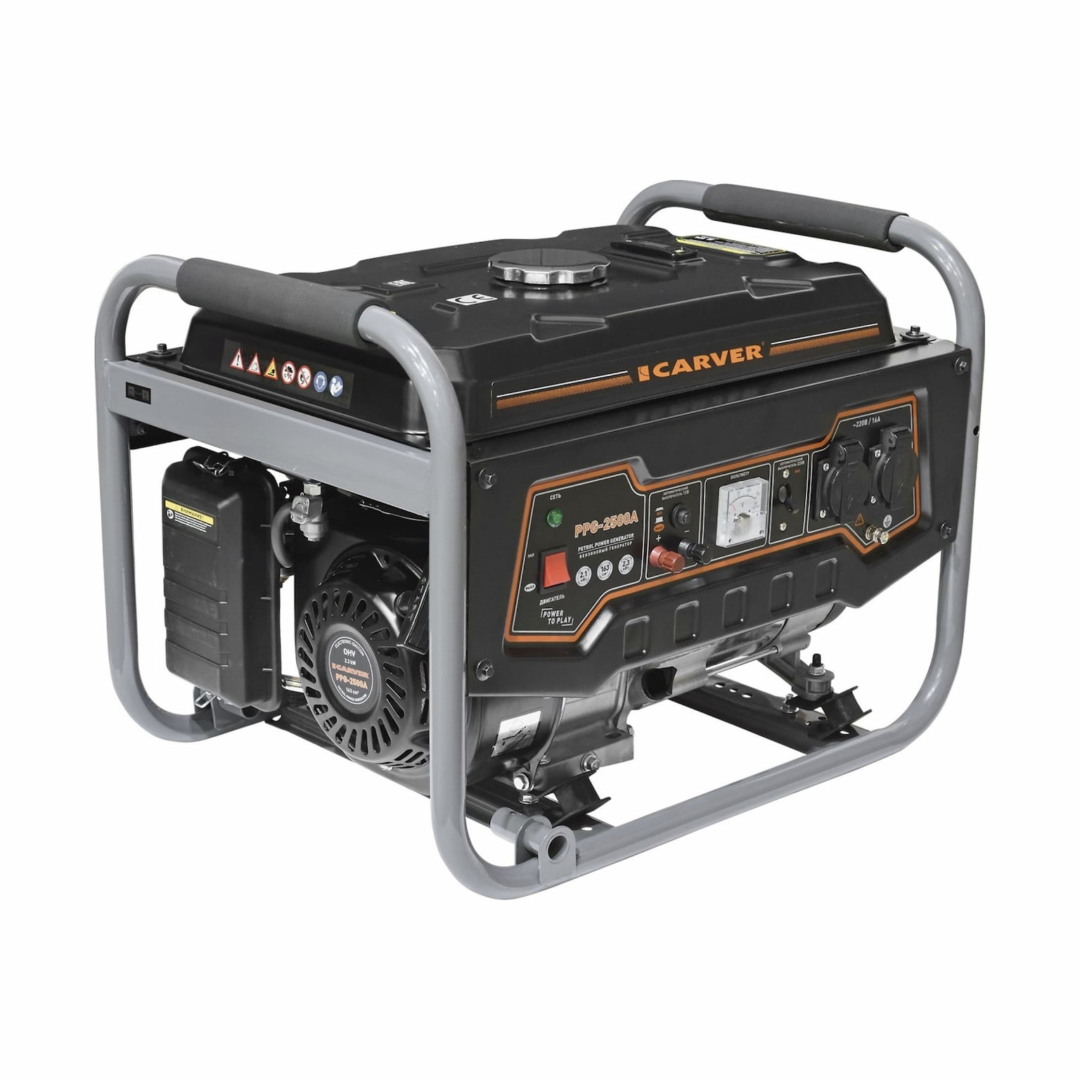 Электрогенератор бензиновый Carver PPG-2500А, 2.3 кВт, 67 дБ, 40 кг