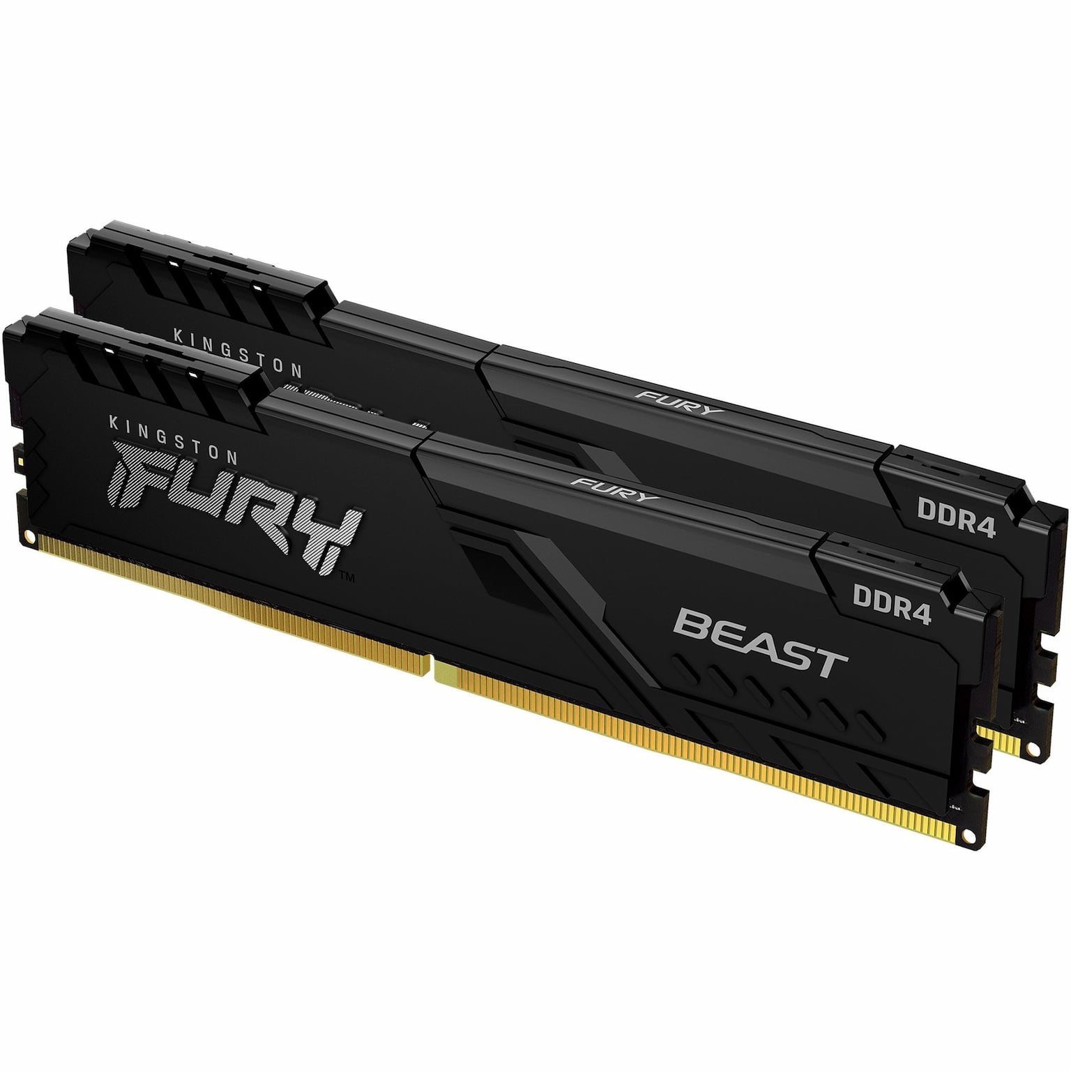 Оперативная память Kingston Fury Beast, DDR4, 32GB (2x16GB), 3600MHz, CL18, DIMM, с радиатором, черный