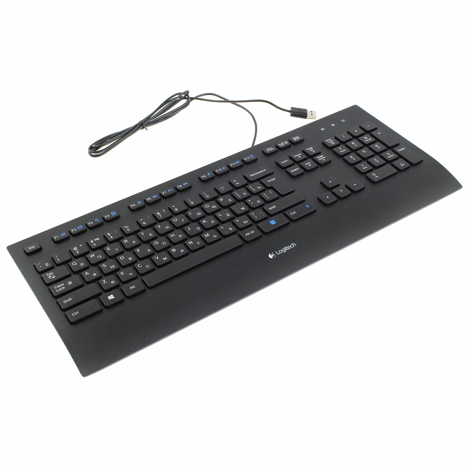 Клавиатура проводная Logitech Keyboard K280E (920-005215) USB черный