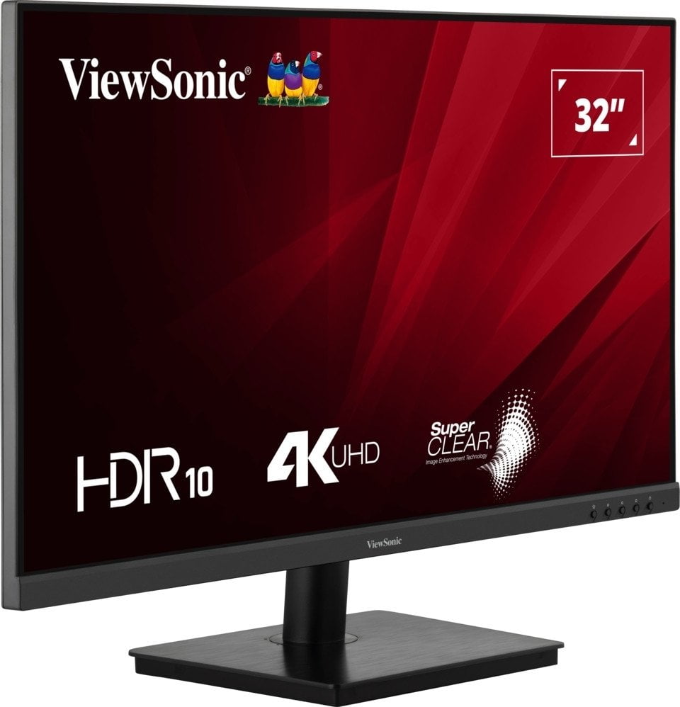 Монитор 32" ViewSonic VA3208-4K-HD VA 3840x2160, 60 Гц, 4 мс, 16:9, 300 кд/м², 2×HDMI 2.0, DP 1.4, 3.5 Jack, HDR10, черный