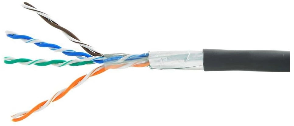 Кабель Cablexpert FPC-5051E-4-CU-OUT, FTP outdoor 4x2x0.51, медный, FLUKE TEST, кат.5e, однож., 305м, катушка, черный