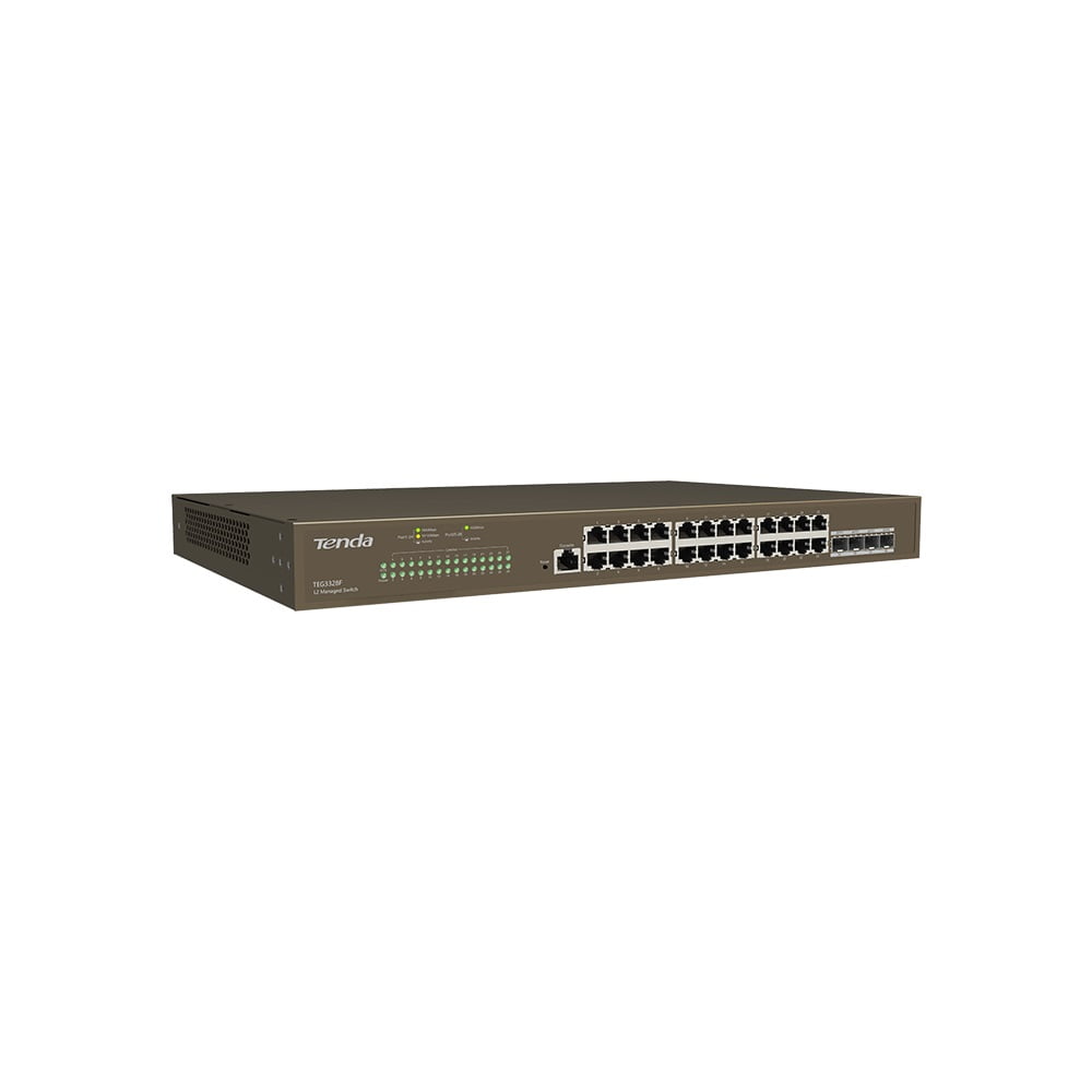 Коммутатор Tenda TEG3328F, 24×1 Гбит/с + 4×1 Гбит/с SFP, управляемый