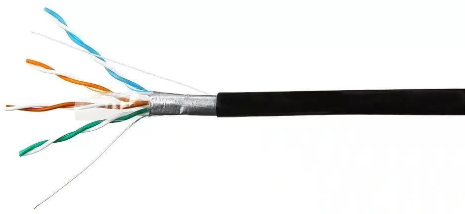 Кабель SkyNet FTP outdoor, медный, FLUKE TEST, кат.5e, однож., 305 м, box, черный CSL-FTP-4-CU-OUT