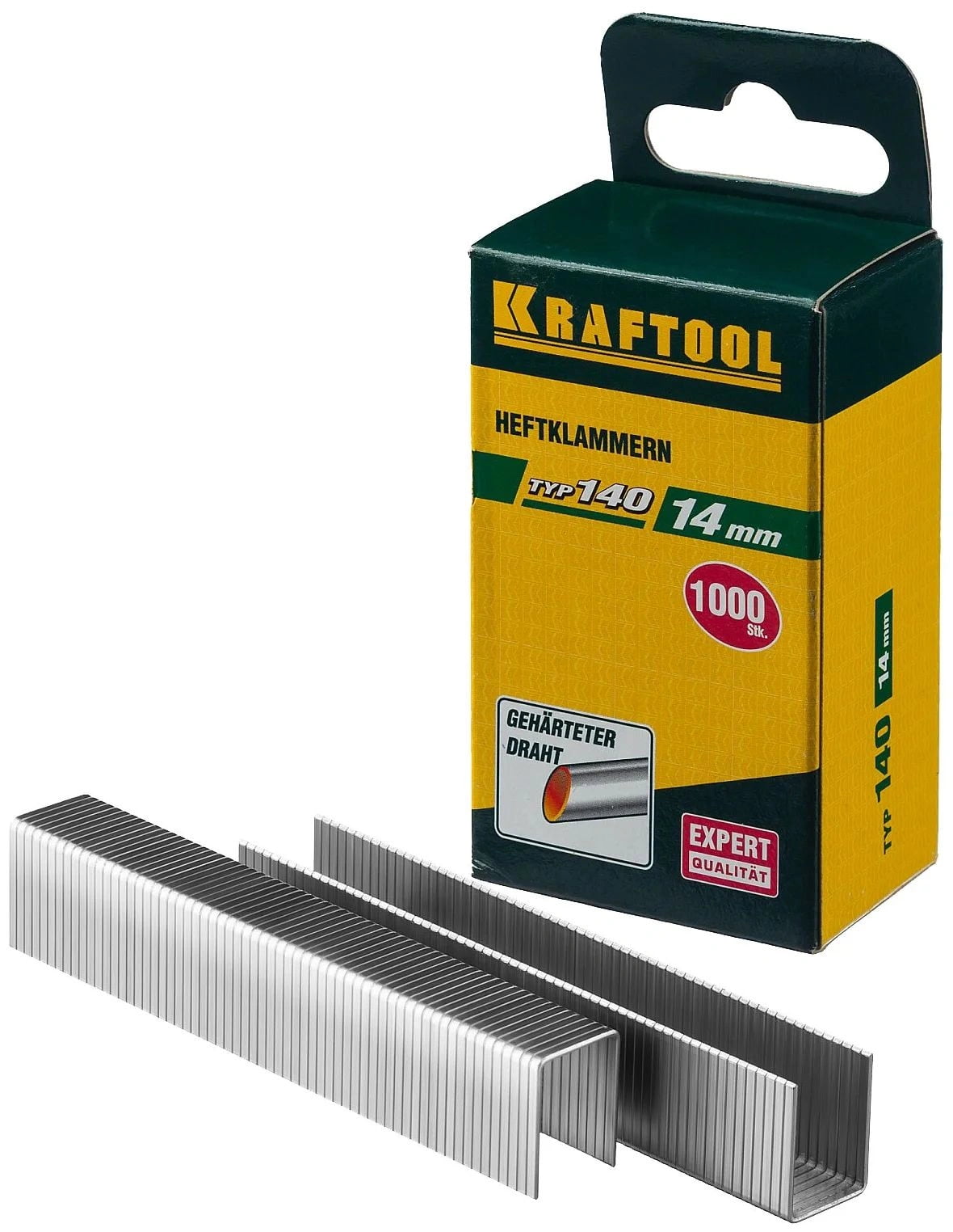 Скобы для степлера KRAFTOOL 14 мм широкие тип 140, 1000 шт