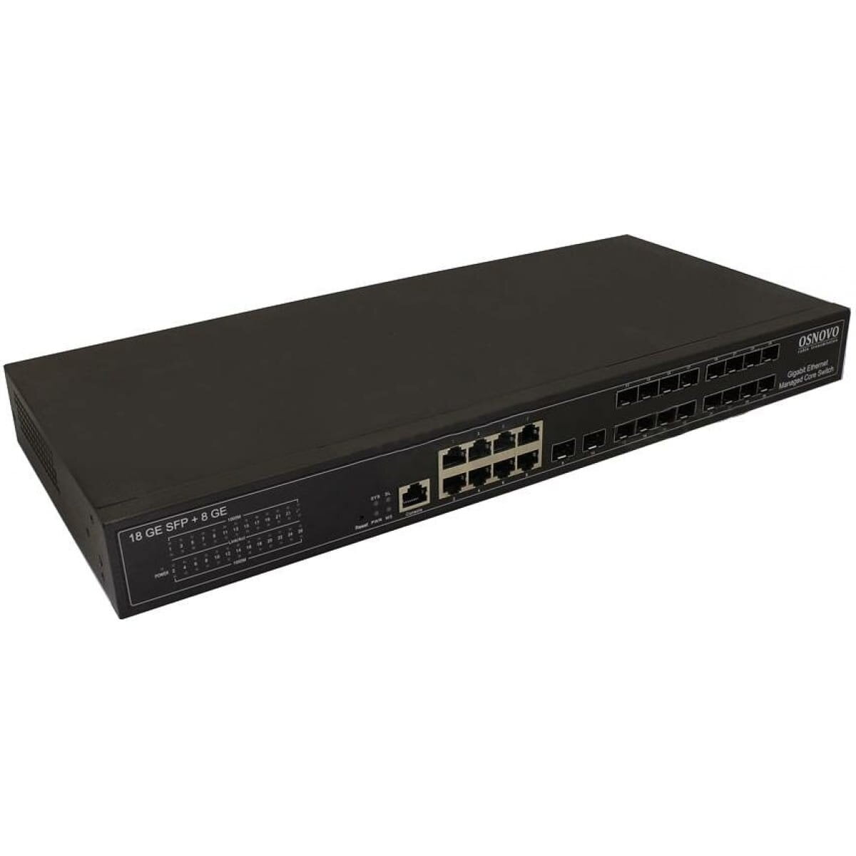 Коммутатор OSNOVO SW-70818/L2, 8×1 Гбит/с + 18×1 Гбит/с SFP, управляемый