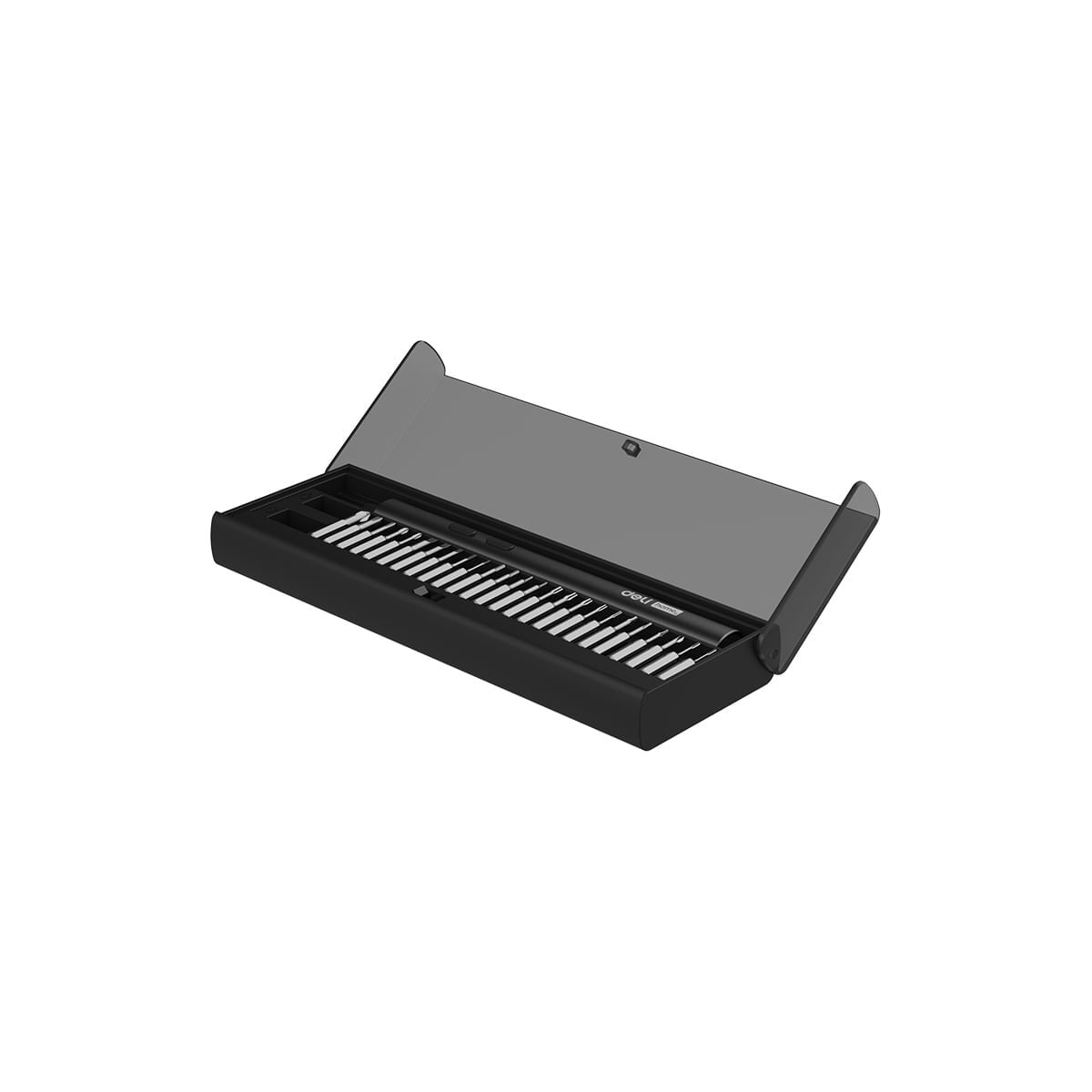 Отвертка аккумуляторная прецизионная Deli DY-DP04-1B1, черный (3,7В, 260мА*ч, 0,2/3Нм, 200об/мин, Type-C, набор бит 25 шт, кейс)