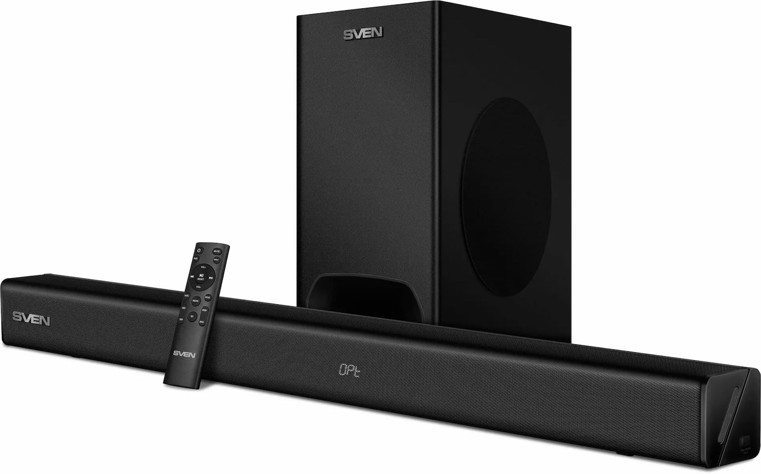 Саундбар SVEN SB-2400DD черный (Dolby Digital Plus, 2х80 + 240 Вт, Bluetooth, ПДУ, USB)