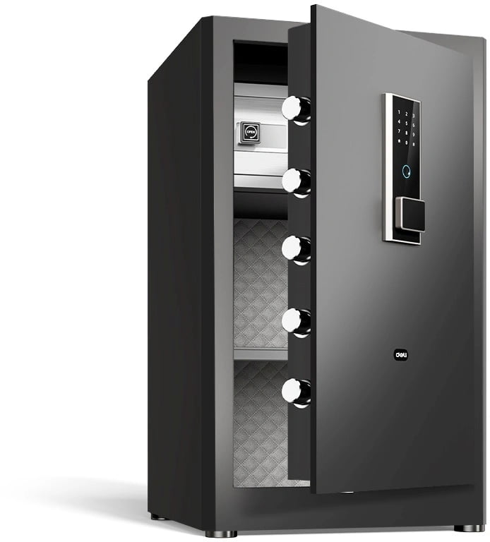 Сейф Deli ET597 800x480x420 мм, электронный/ключевой/биометрический, черный