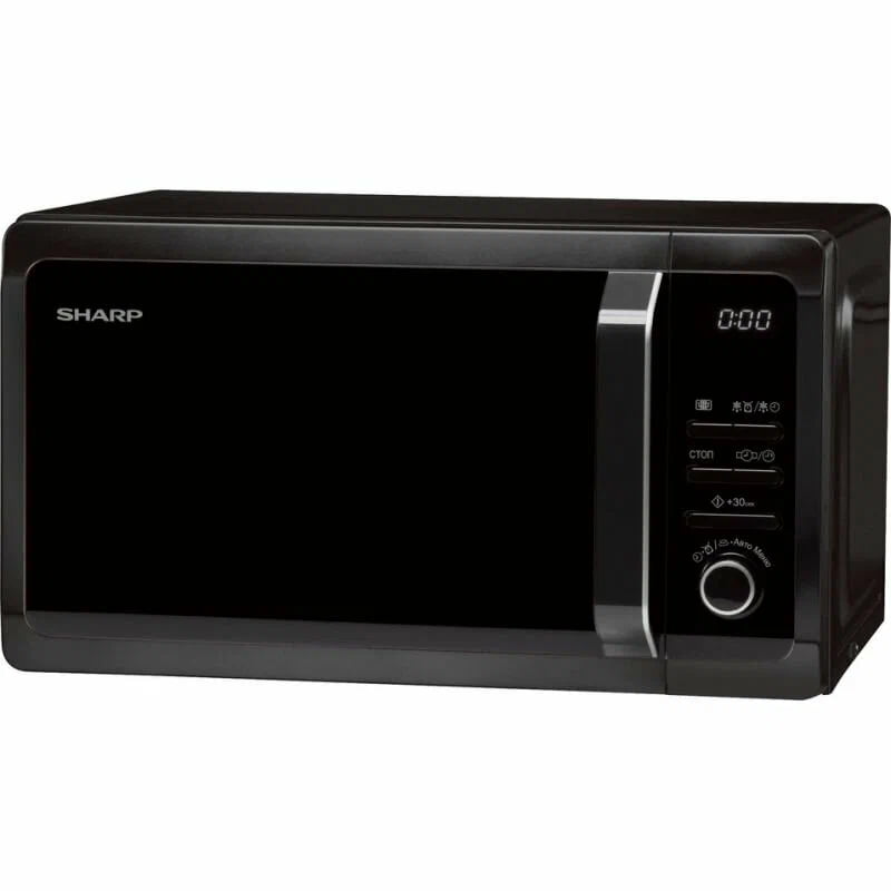 Микроволновая печь Sharp R2852RK черный/серебристый, 20 л, 800 Вт, переключатели - кнопки, поворотный механизм