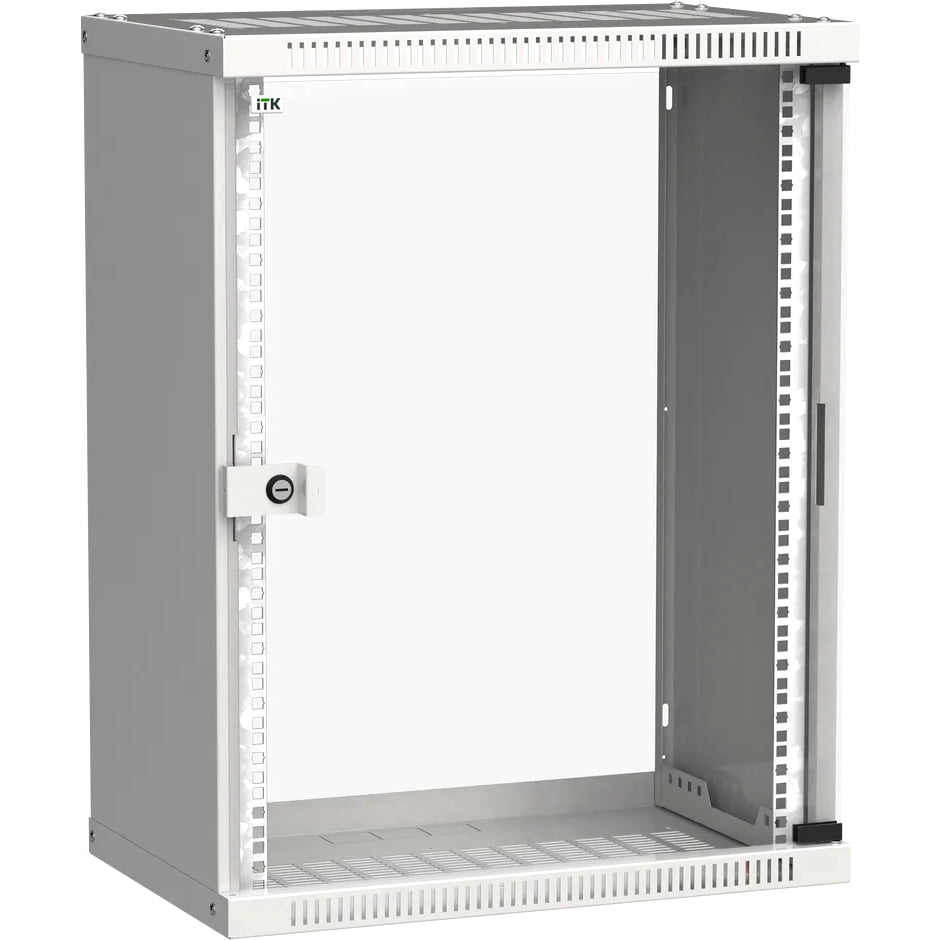 Шкаф настенный 19", 15U ITK LWE3-15U67-GF LINEA WE 600x650мм дверь стекло серый