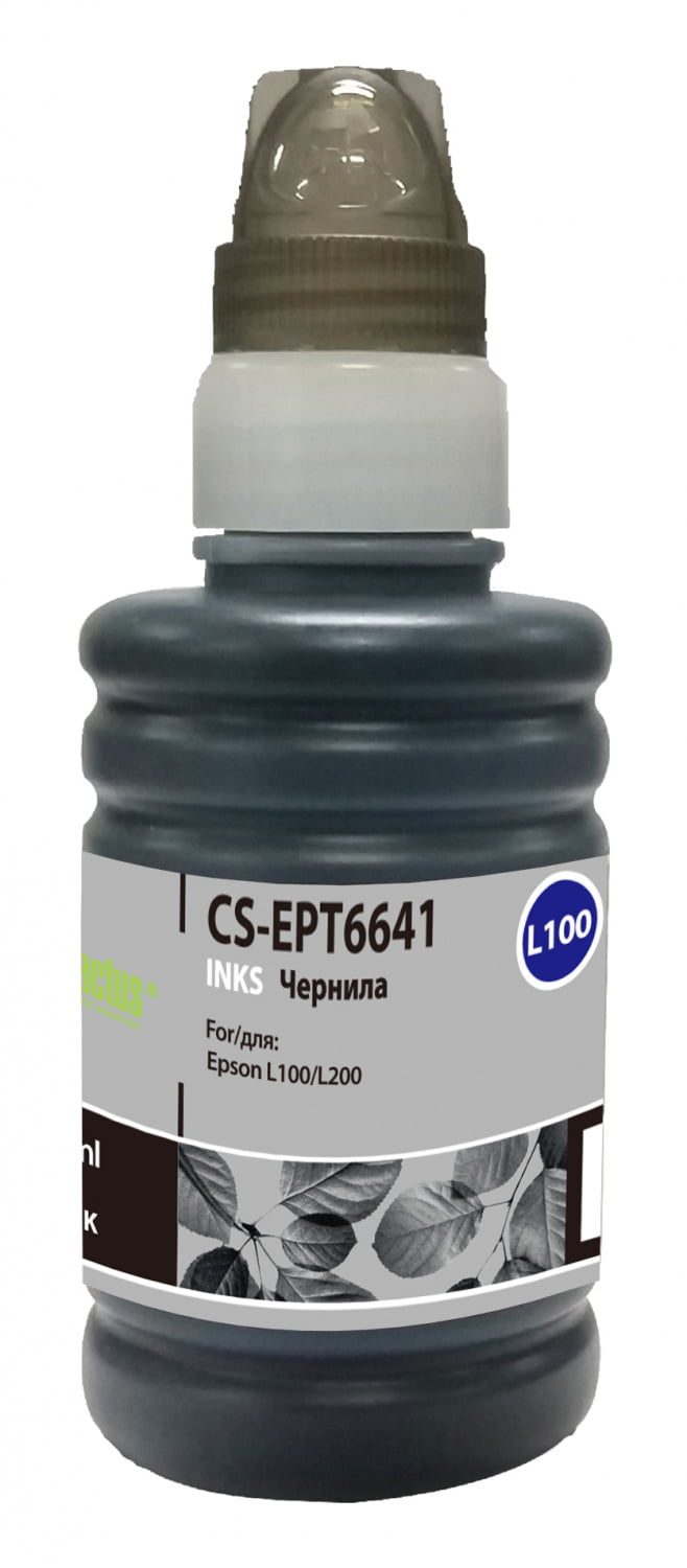 Чернила Cactus CS-EPT6641 черный 100 мл Epson L100/L200