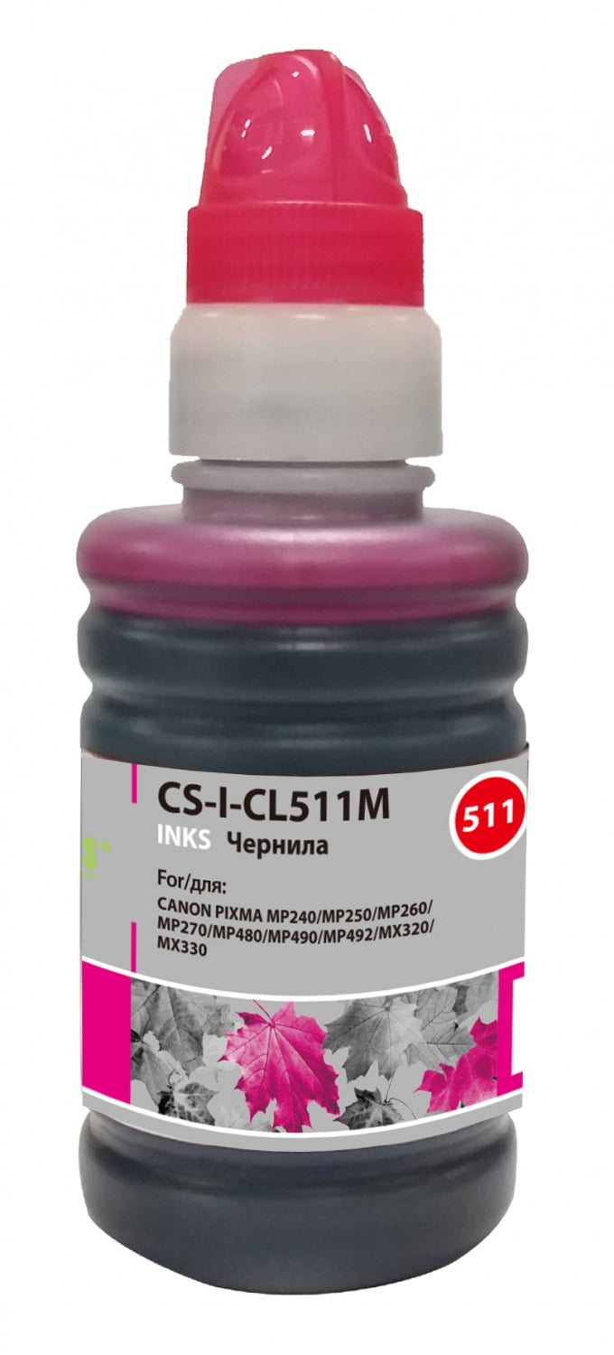 Чернила Cactus CS-I-CL511M пурпурный (100мл) Canon PIXMA MP240/MP250/MP260/MP270/MP480