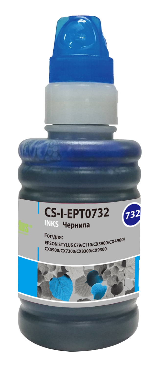 Чернила Cactus CS-I-EPT0732 голубой (100мл) Epson Stylus С79/C110/СХ3900/CX4900/CX5900/CX7300