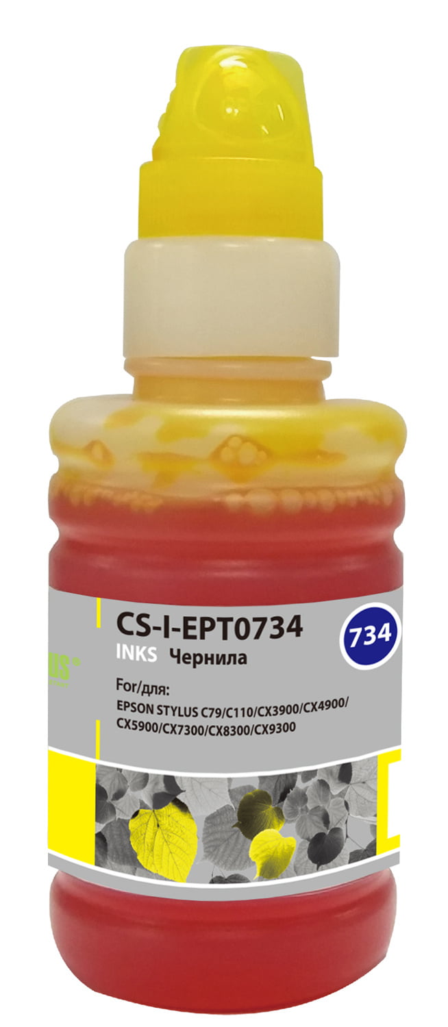 Чернила Cactus CS-I-EPT0734 желтый (100мл) Epson Stylus С79/C110/СХ3900/CX4900/CX5900