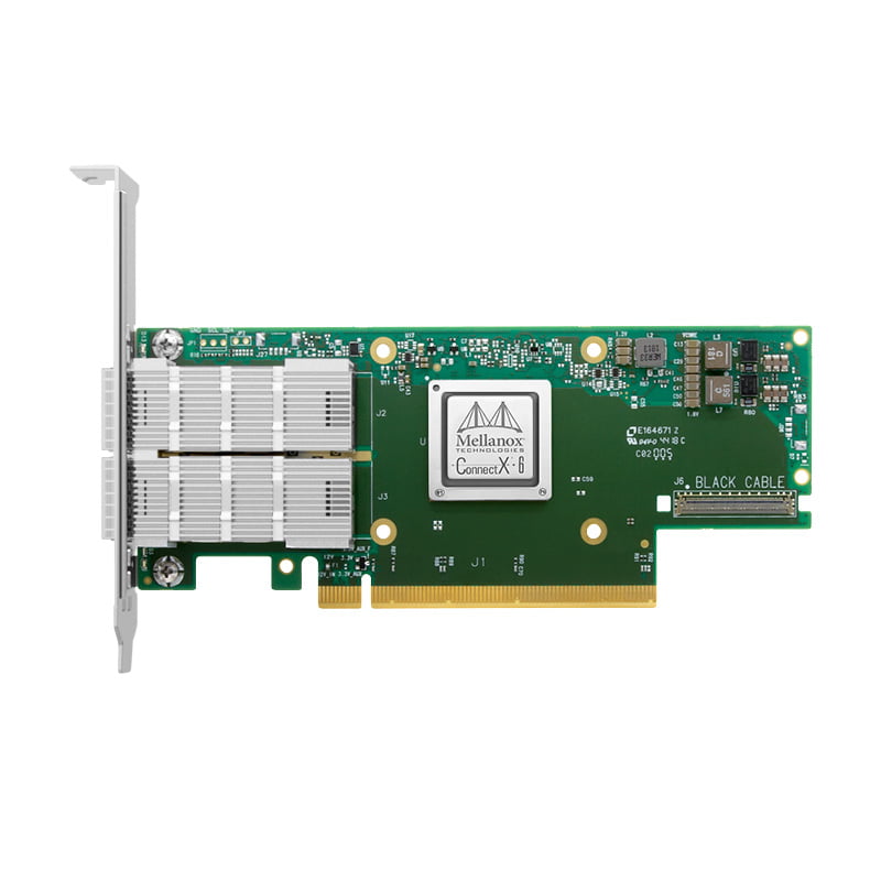 Сетевая карта Mellanox ConnectX-6 VPI adapter card, 100Gb/s (HDR100, EDR IB and 100GbE), dual-port QSFP56, PCIe3.0/4.0 x16, tall bracket