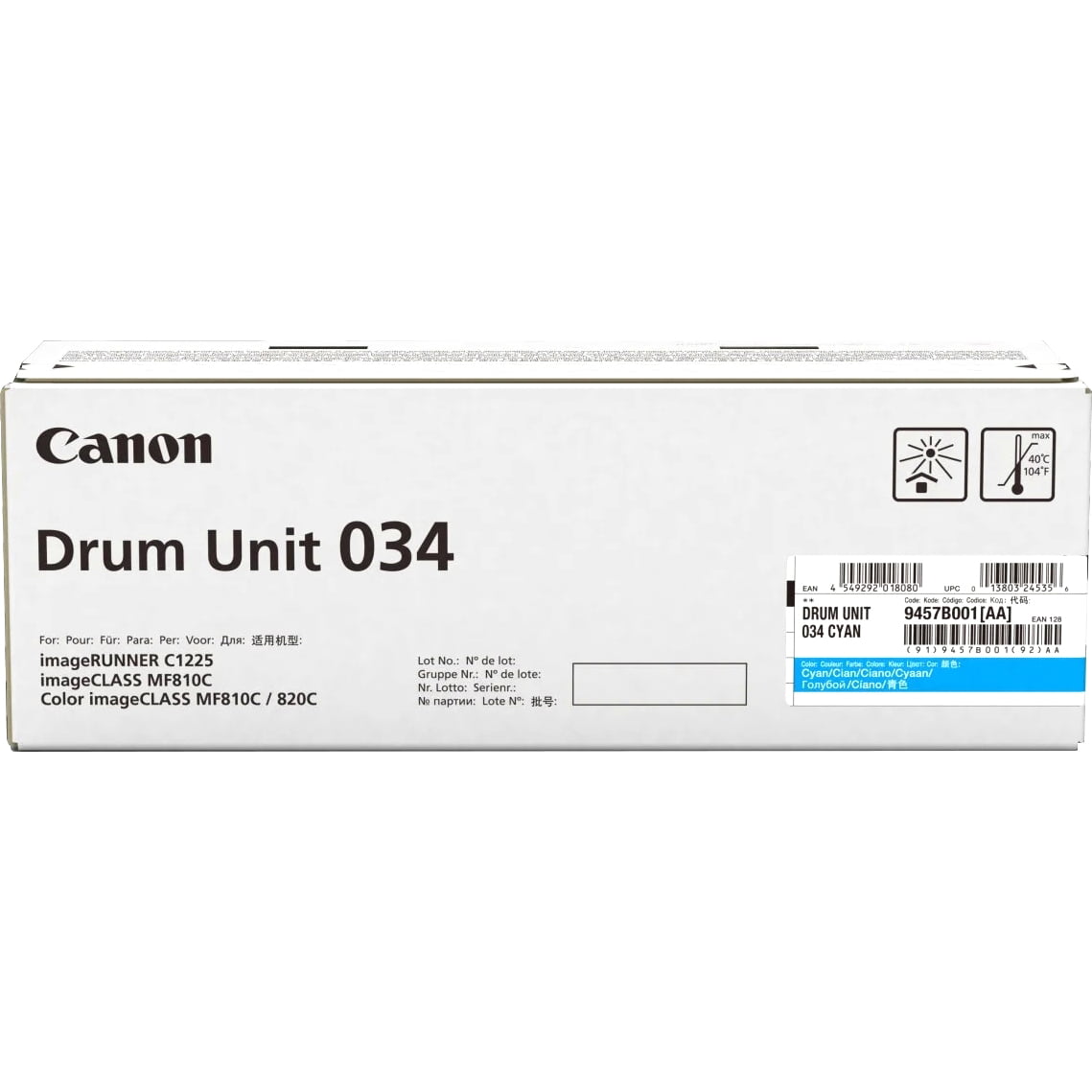 Фотобарабан Canon C-EXV034C cyan голубой, 34000 стр, для iR C1225/iF