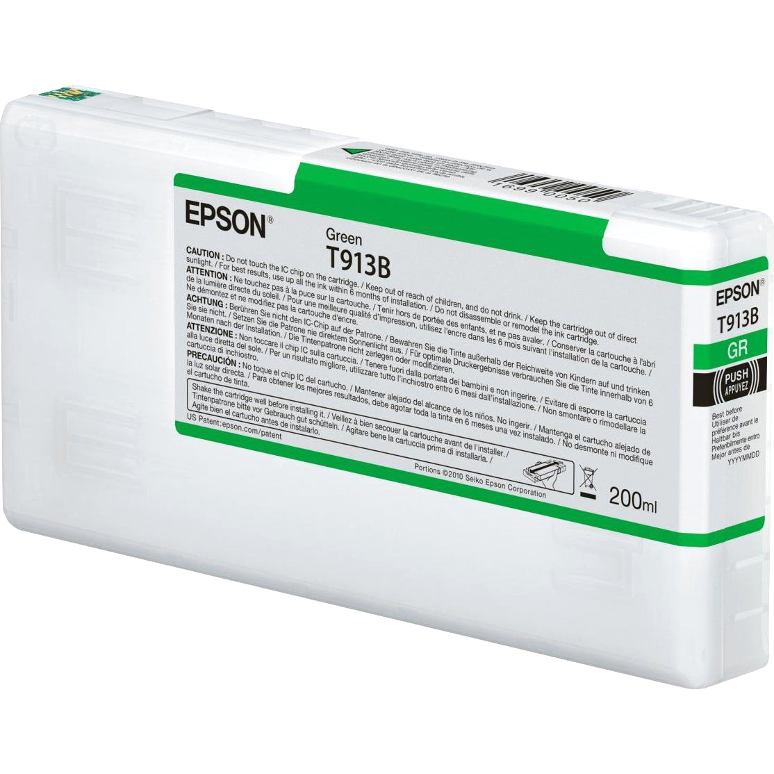Картридж струйный Epson T913B с зелеными чернилами (200ml) для плоттеров SC-P5000 (C13T913B00)