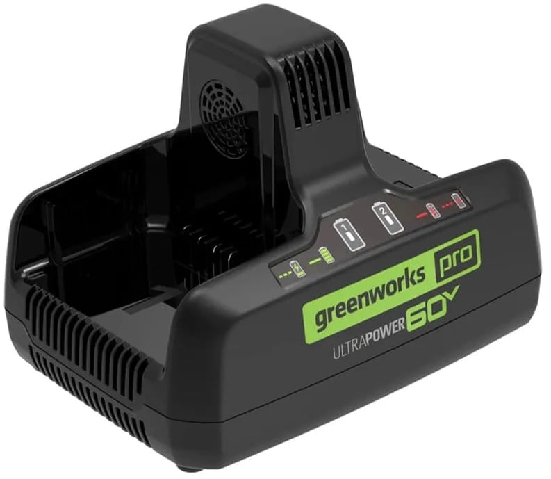 Быстрое зарядное устройство для двух аккумуляторов Greenworks G60DC10, 60V, 10А 2954407