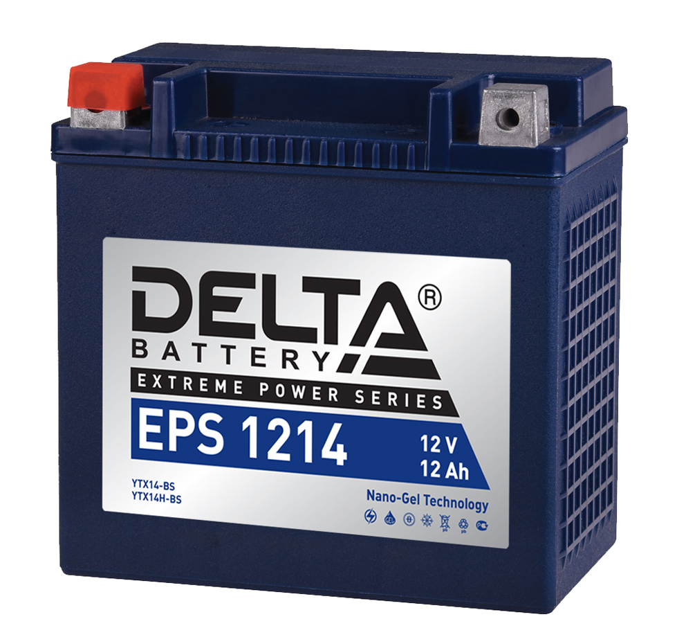 Аккумуляторная батарея Delta EPS 1214 12В/12Ач, клемма Болт + гайка Ø 6 мм (149х87х144мм (149мм), 4,6кг, Срок службы 5 лет