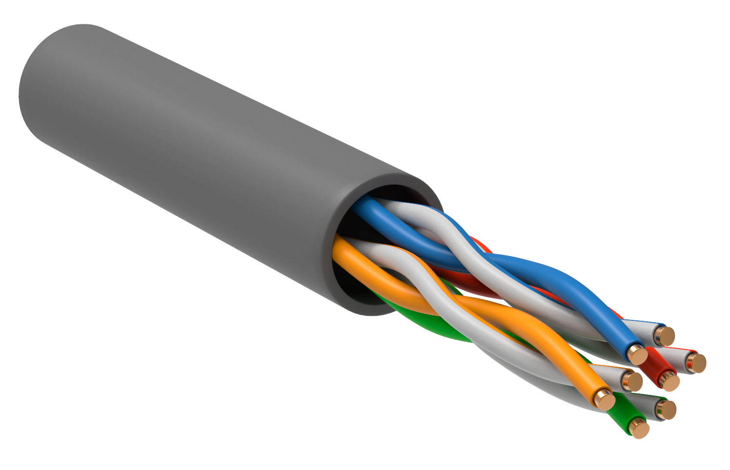 Кабель витая пара ITK U/UTP 5E 4х2х24AWG PVC серый (305м) РФ/Т