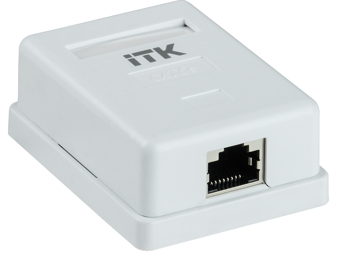 Настенная инф. розетка RJ45 кат. 5E FTP 1-порт