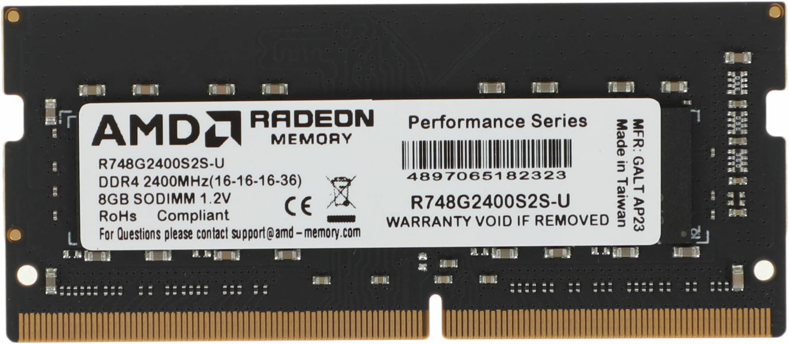 Оперативная память AMD Radeon R7, DDR4, 8GB (1x8GB), 2400MHz, CL16, SO-DIMM
