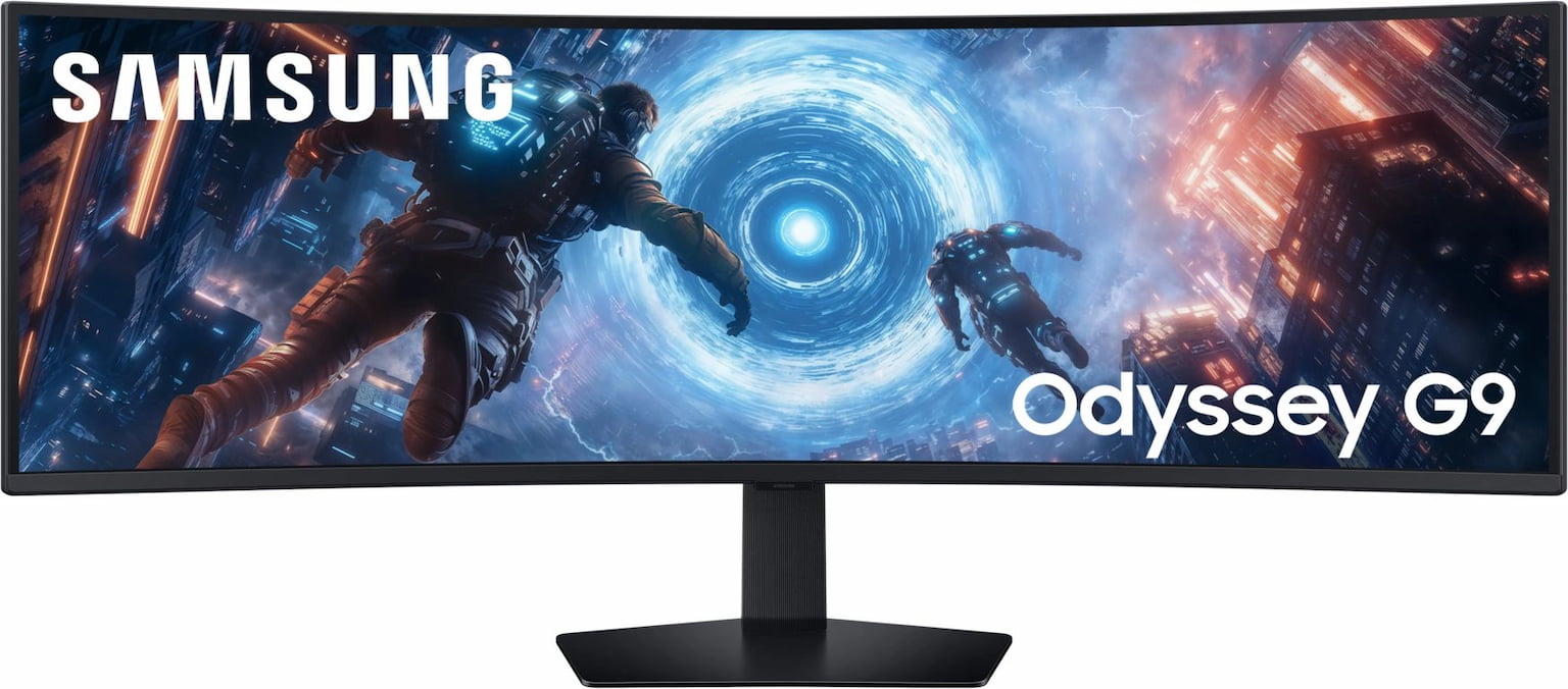 Монитор 49" Samsung Odyssey G9 S49FG916EIXCI VA 5120x1440, 144 Гц, 1 мс, 32:9, 350 кд/м², 2xHDMI 2.1, DP 1.4, 3.5 Jack, USB Hub (2x USB 3.0), FreeSync, изогнутый экран (1000R), черный