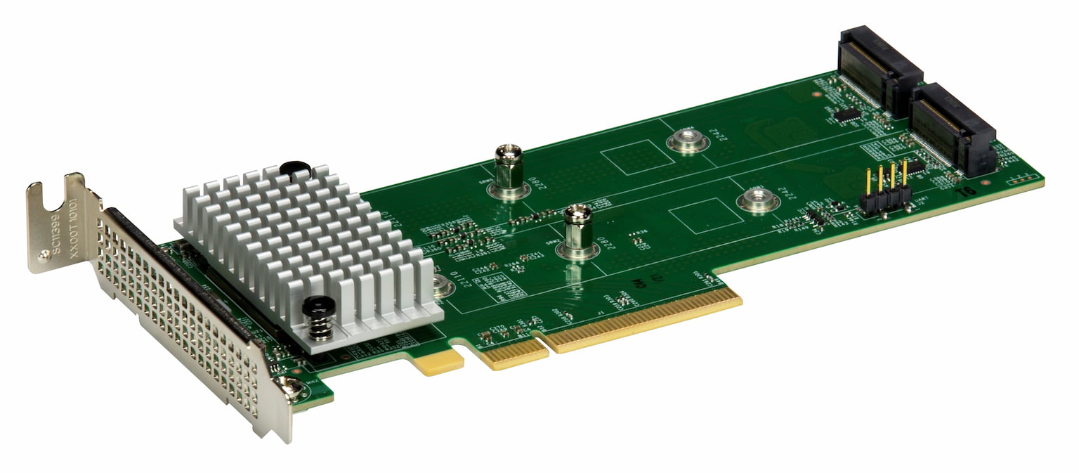 NVMe контроллер/ 2x Hybrid Gen 4 NVMe/SATA M.2 RAID 0/1Carrier, Standard