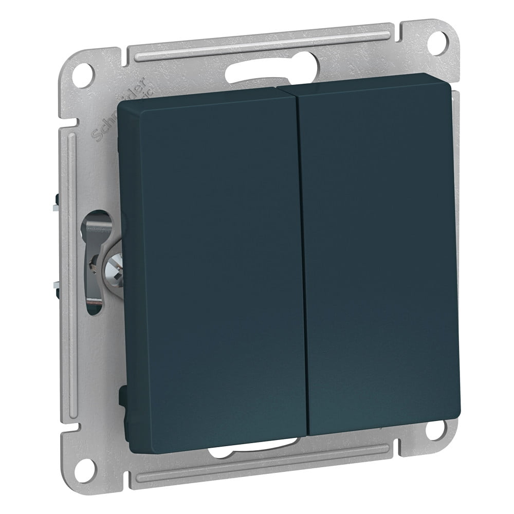Переключатель 2-клавишный Schneider Electric ATN000865 сх.6, 10АХ, механизм, Изумруд