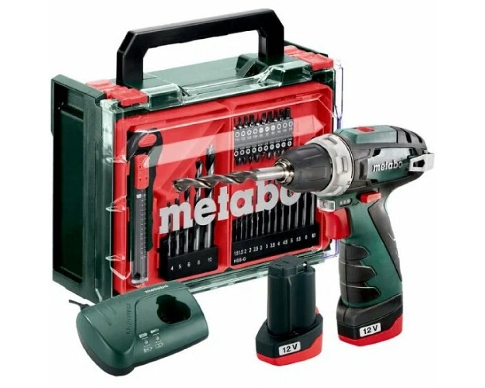 Дрель-шуруповерт Metabo Powermaxx BS, 12 В, 2 Ач, 34 Нм, щеточный