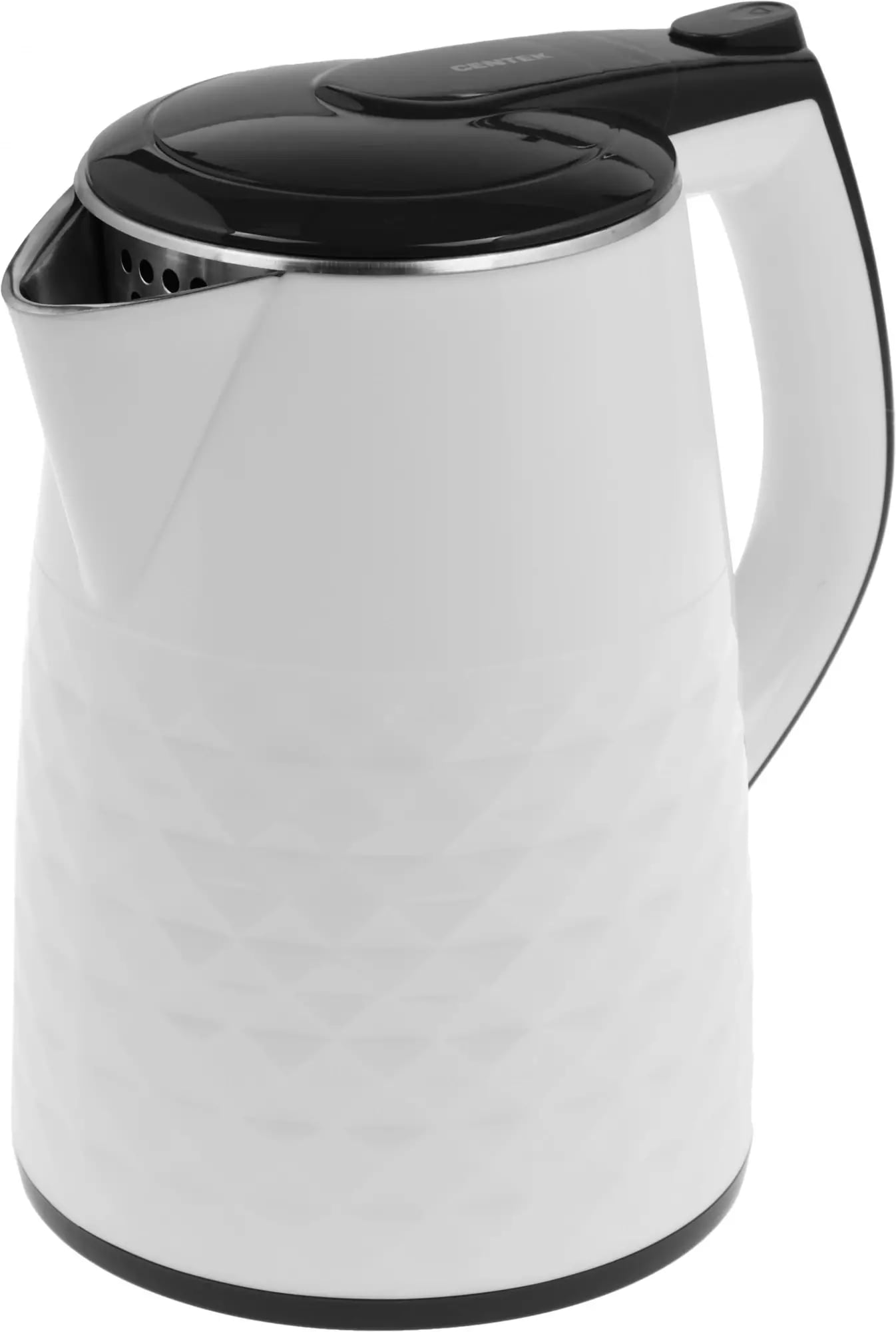 Чайник электрический Centek CT-0025 белый, 1.8 л, 2000 Вт, скрытый нагревательный элемент