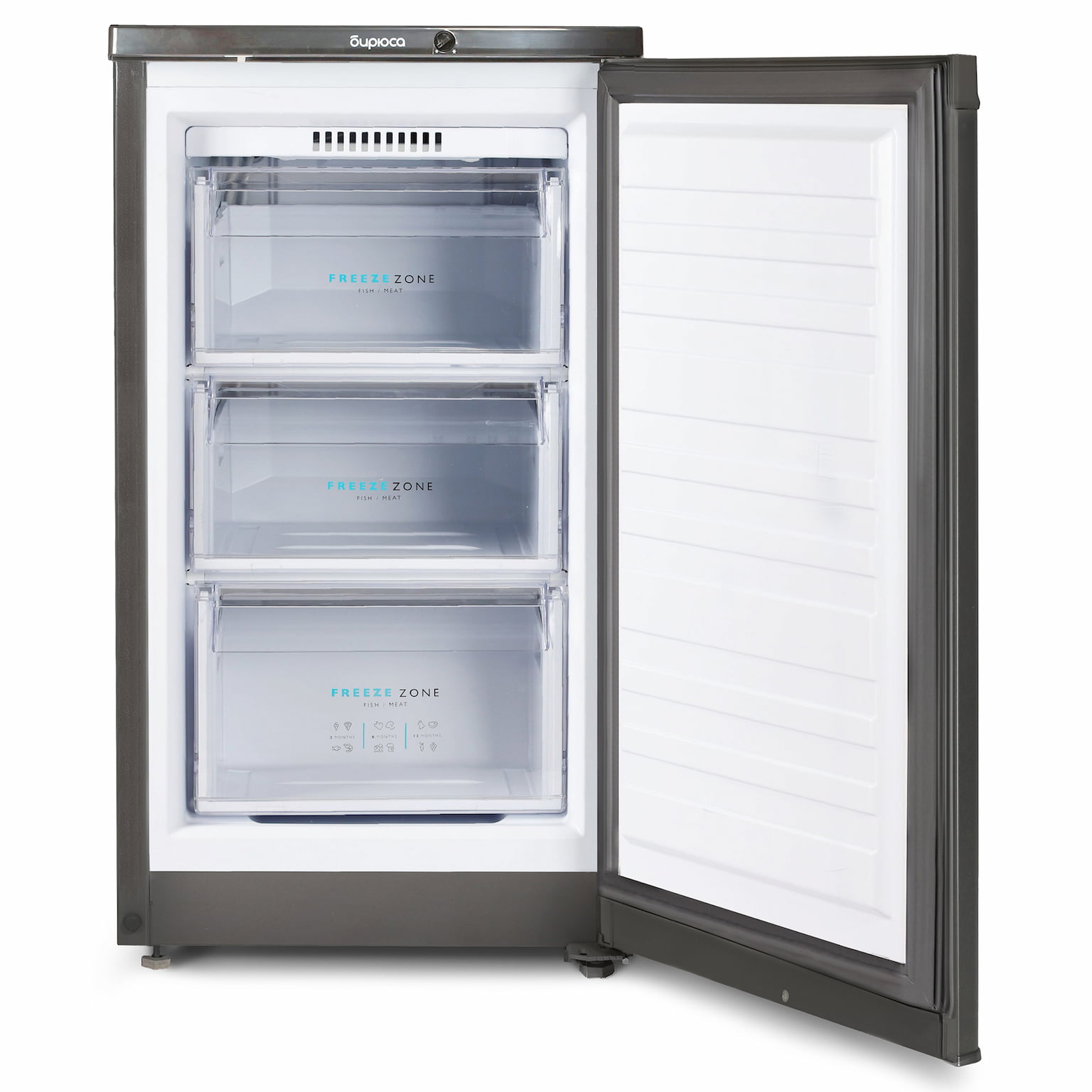 Морозильная камера Бирюса W412 графит, 80л, 3 ящика