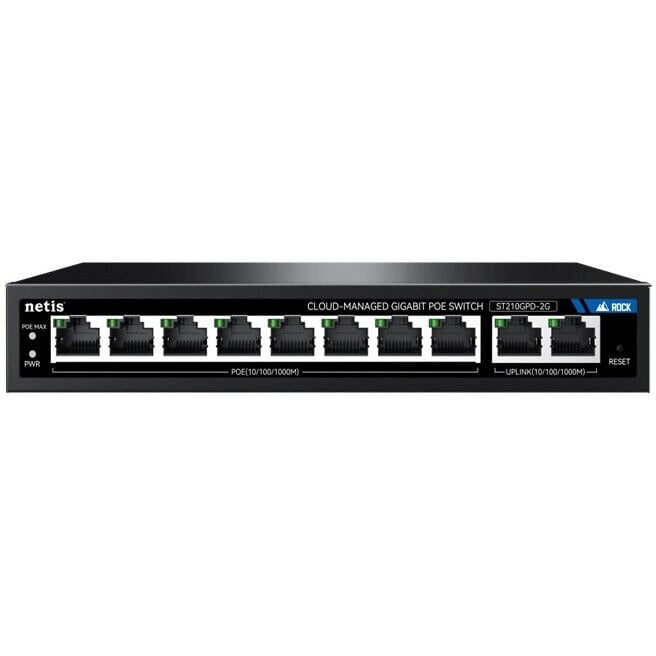 Коммутатор Netis ST210GPD-2G, 8×1 Гбит/с PoE + 2×1 Гбит/с, настраиваемый
