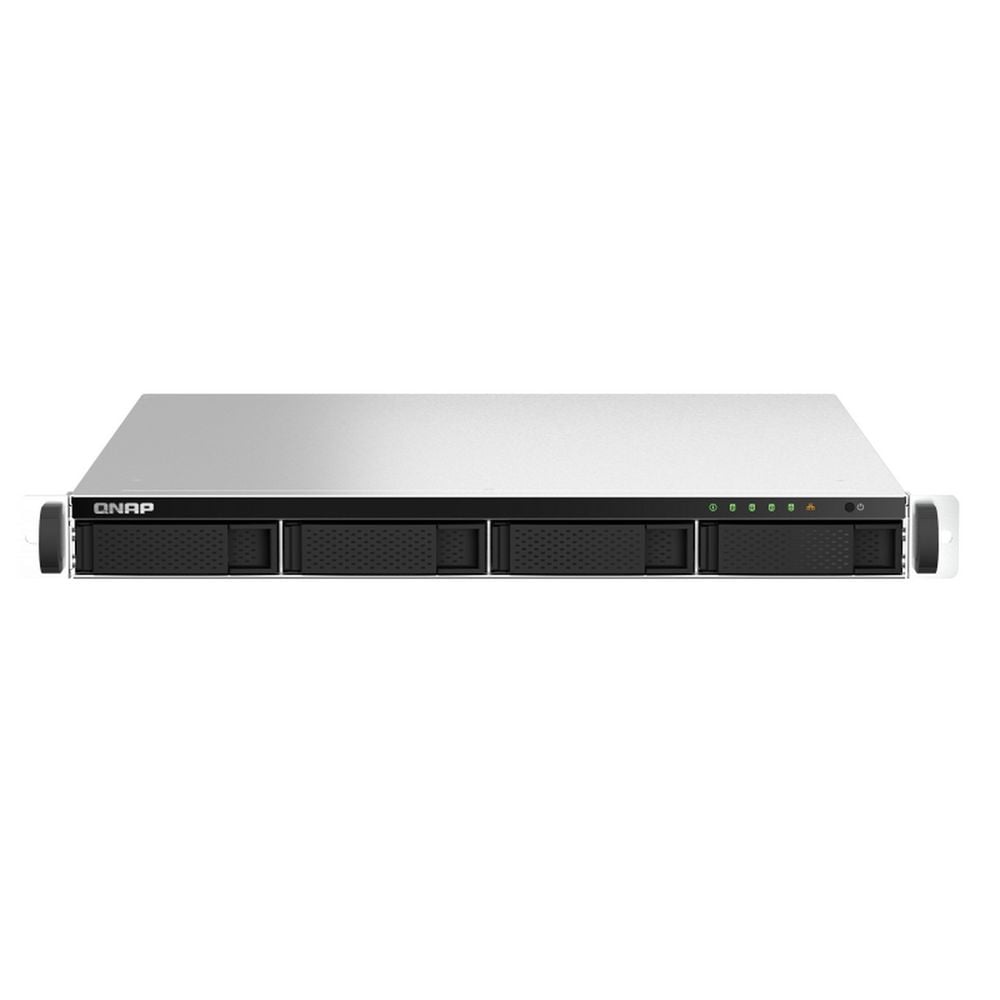 Сетевое хранилище SMB QNAP TS-464U-RP-8G NAS 4 HDD trays, rackmount 1U, 2 PSU. 4-core Intel Celeron N5105/N5095 2.0-2.9 GHz, 8 Gb RAM MAX, 2x2.5 Gigabit Ethernet, 4xUSB, 1xHDMI . PCIe Gen 3 x2, W/o rail kit RAIL-B02