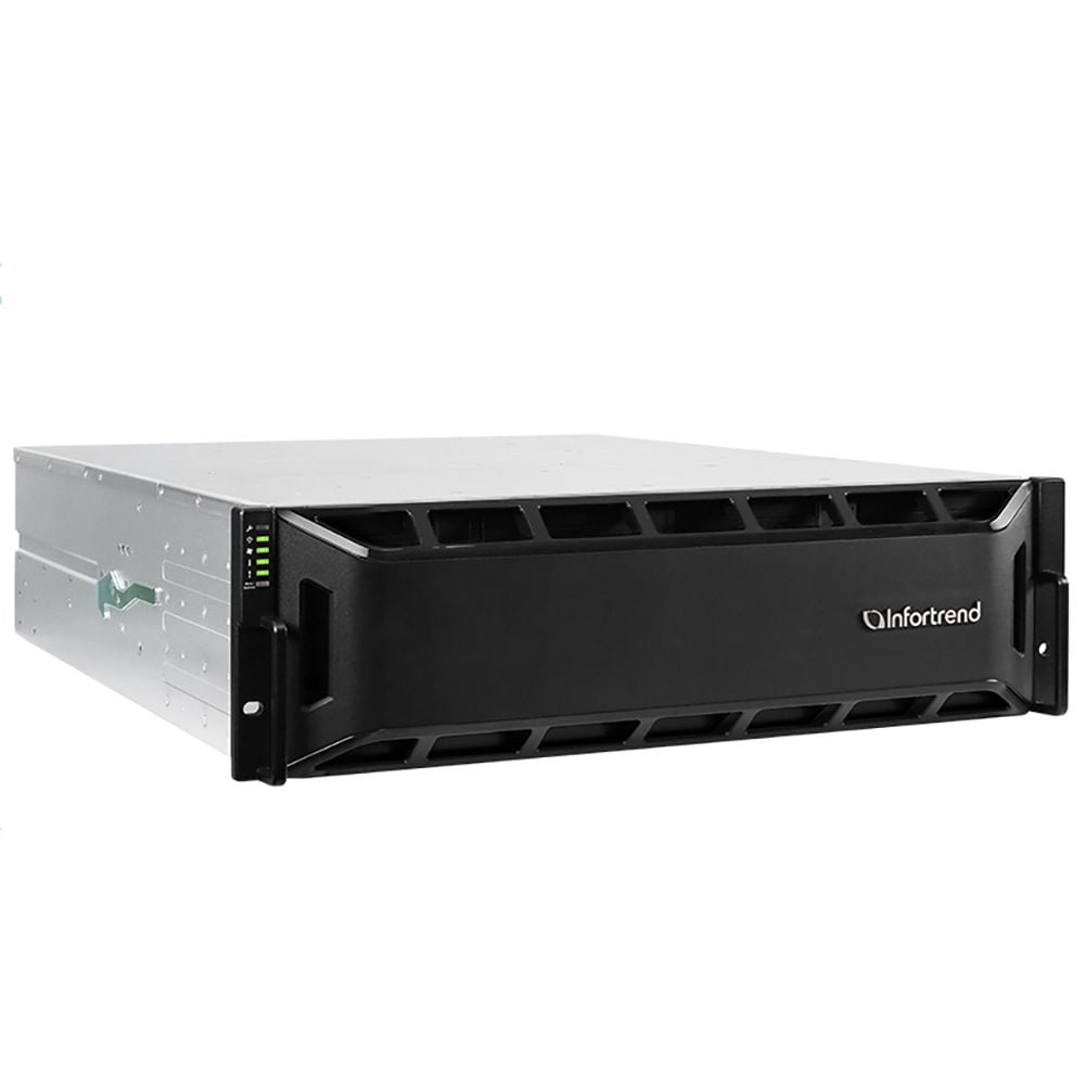 Платформа СХД Infortrend GS2016R01C0FD-8U32 EonStor GS 2000 3U/16bay, cloud-integrated unified storage, supports NAS, block, object storage and cloud gateway, dual redundant co ntroller subsystem including 2x12Gb/s SAS EXP. ports, 8x1G iSCSI ports +4x host board slot(s), 4x4GB, 2x(PSU+FAN Module),