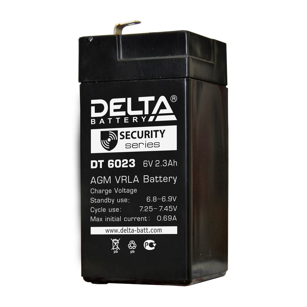 Батарея Delta DT 6023(2,3 А\ч, 6В) свинцово- кислотный аккумулятор