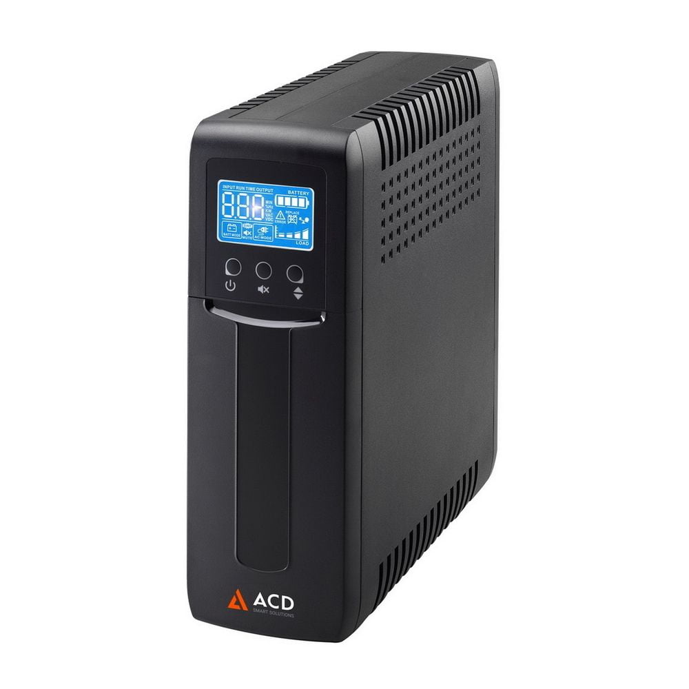 Источник бесперебойного питания (ИБП) ACD PW-Slim 1000 / 1000ВА / 600Вт / 4 x CEE 7 (евророзетка)