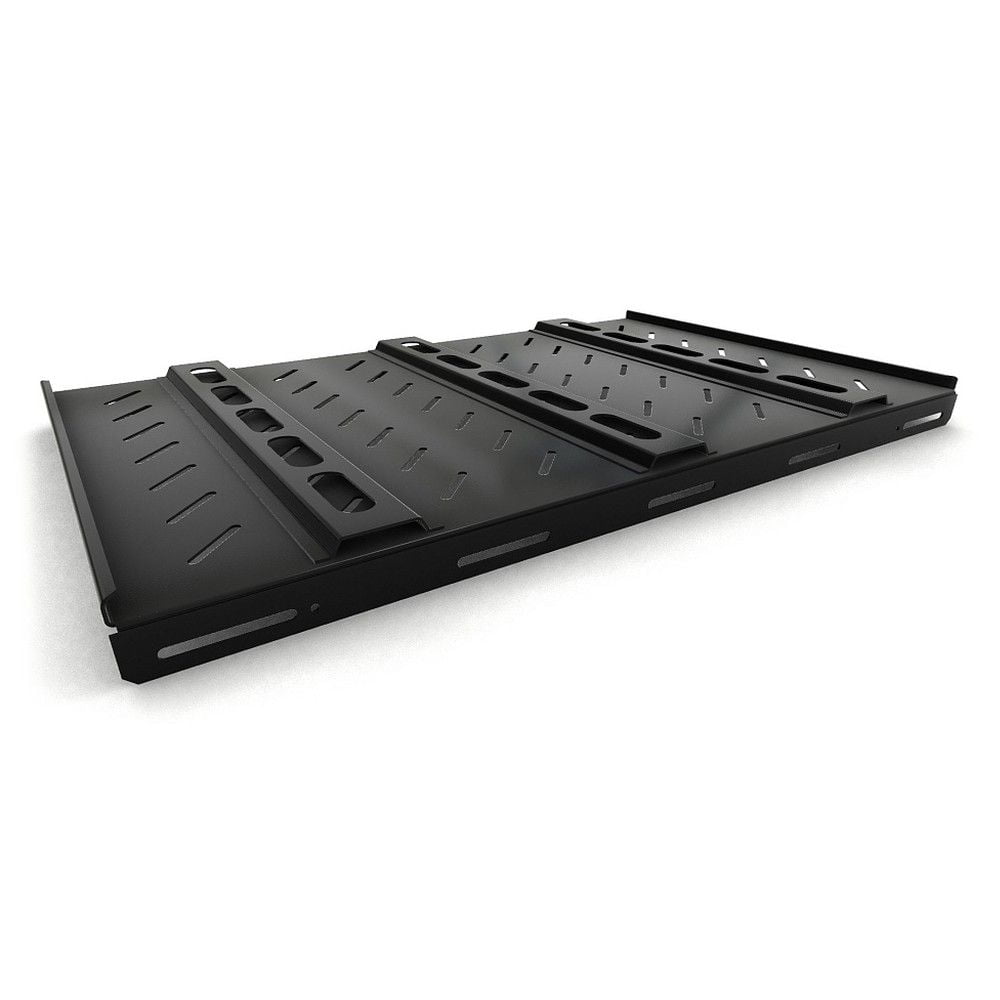 Полка стационарная усиленная Hyperline TSH3H-850-RAL9004 глубина 850 мм, с боковым креплением, нагрузка до 100 кг, для шкафов серии TTB, TTBR, 485х850мм (ШхГ), цвет черный (RAL 9004)