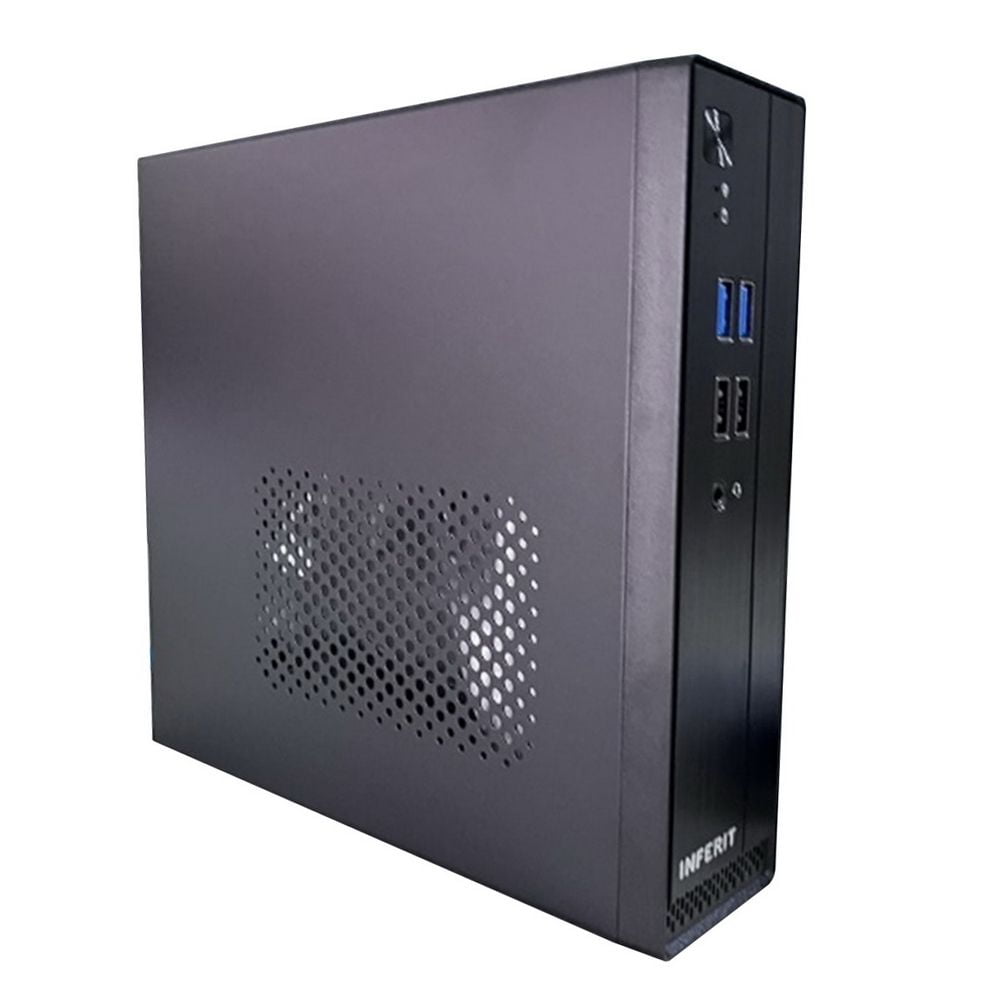 Компьютерный корпус FoxLine FL-105-AD120-DC-INF (FL-105-AD120-DC-INF) FL-105-AD120-DC-INF mITX case (2L), 2хUSB 2.0+2хUSB 3.0, 1хcombo audio, 40мм FAN, VESA, w/DC-ATX converter, w/120W pwr adapter, w/pwr