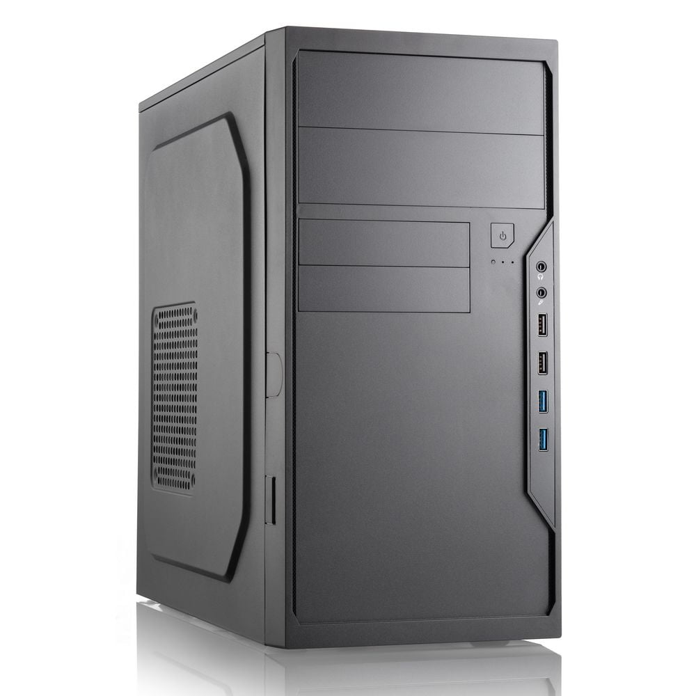 Корпус Foxline FL-733R-450W, Mini-Tower, чёрный, БП 450 Вт