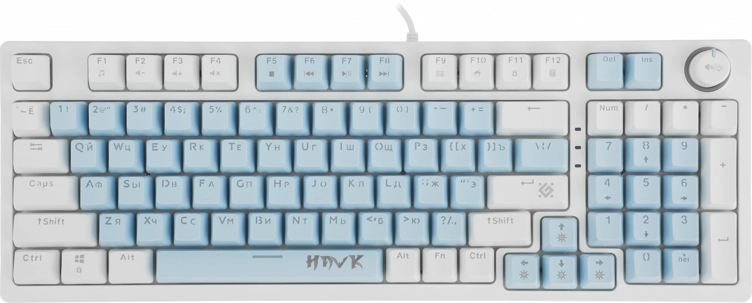 Клавиатура проводная Defender Hawk GK-418, USB, белый