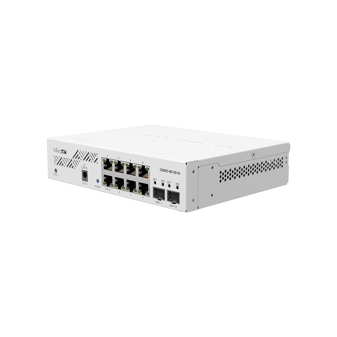 Коммутатор MikroTik CSS610-8G-2S+IN, 8×1 Гбит/с + 2×10 Гбит/с SFP+, управляемый